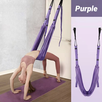 Adjustable Aerial Yoga Strap Pull Rope Women Hammock Stretch Leg Splits Trainer Female Gym Belt Swing Stretching Fitness